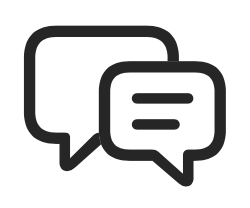 Two overlapping speech bubbles